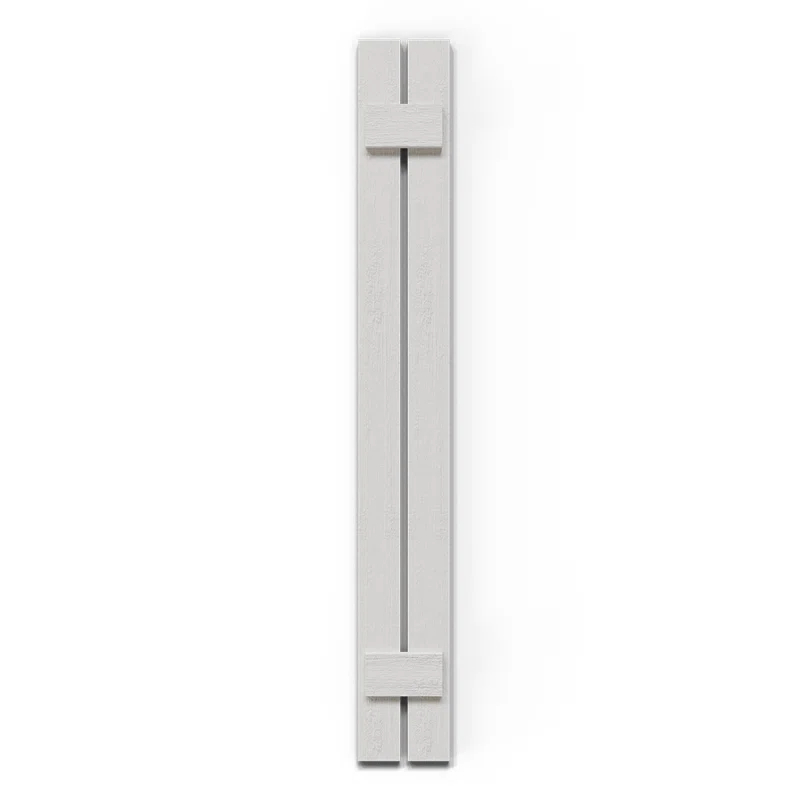 Ekena Millwork Timberthane Faux Rustic Spaced Board-n-Batten Faux Wood Shutters