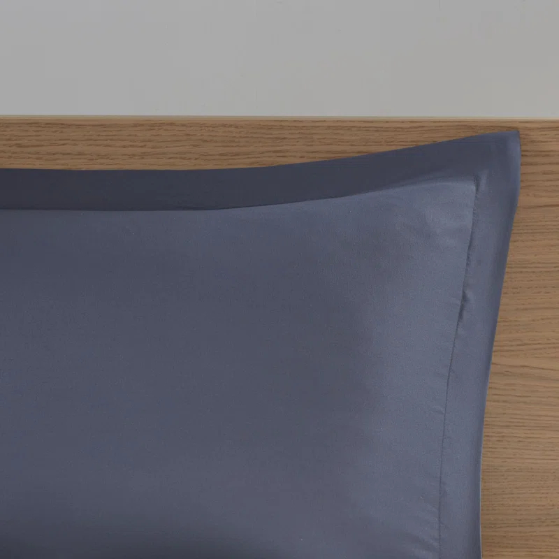 Marsden Blue/Gray Microfiber Striped Comforter Set with Bed Sheets