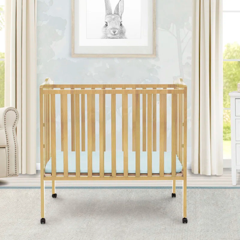 Delta Children Folding Mini Portable Crib with Mattress
