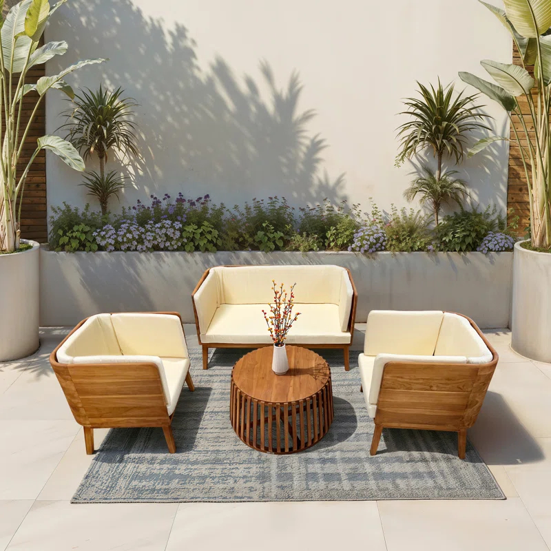 LuXeo Olivia Teak Deep Seating Set, 4-Person (Set of 4)