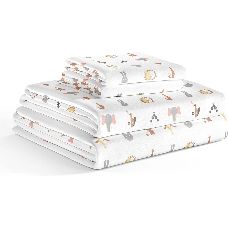 CGK Linens 4 Piece Kids Microfiber Sheet Set - Wrinkle Free - Cute, Cozy, Soft