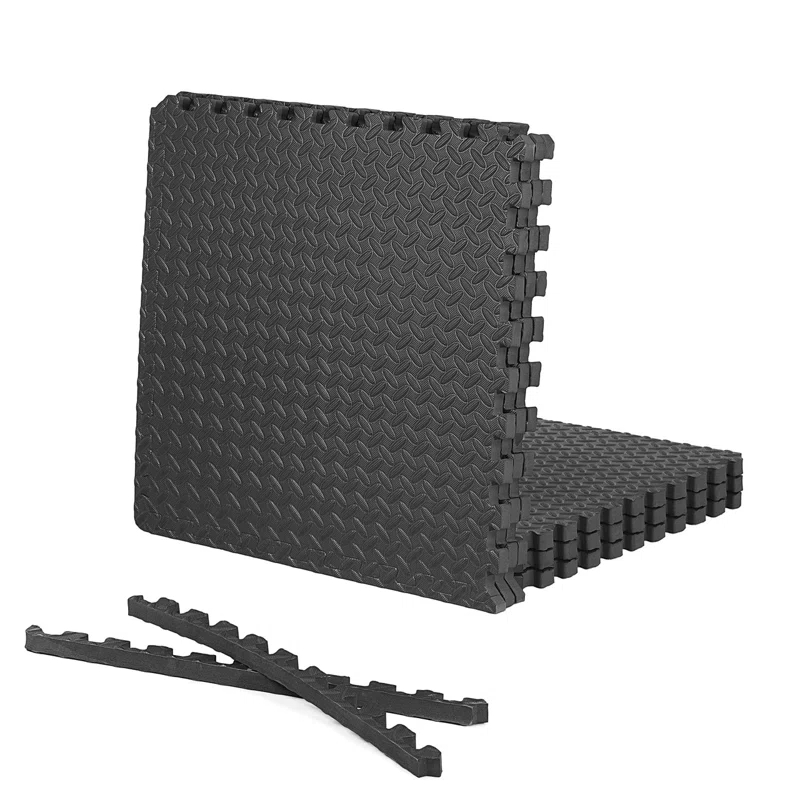 CAP Interlocking Exercise Foam Mats, 24 SQ.FT Diamond, TATAMI, T-Pattern 1-Inch Thickness Tiles