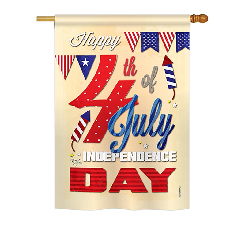 Double Sided Polyester Independence Day Garden Flag