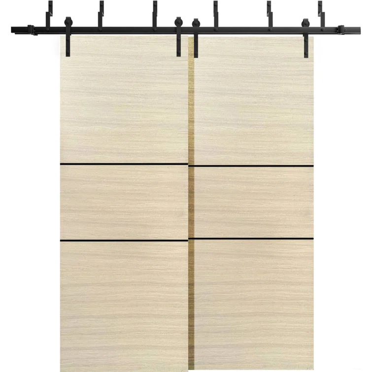 SARTODOORS 84'' Solid + Manufactured Wood Paneled Sliding Closet Doors