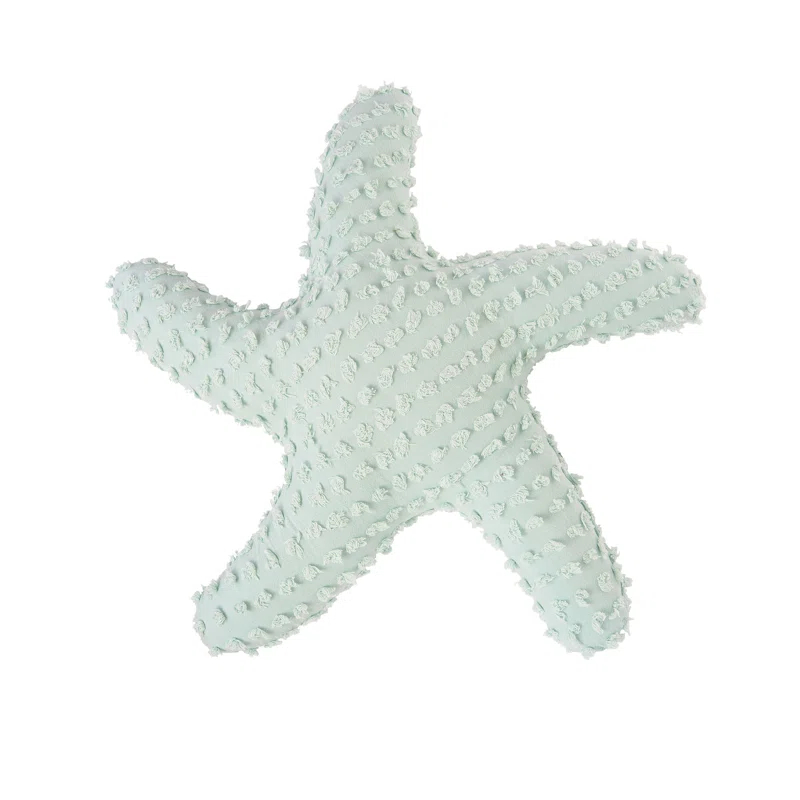 C&F Home 25" Green Starfish Shaped Coastal Accent Throw Pillow Decor Decoration 25.0 in.