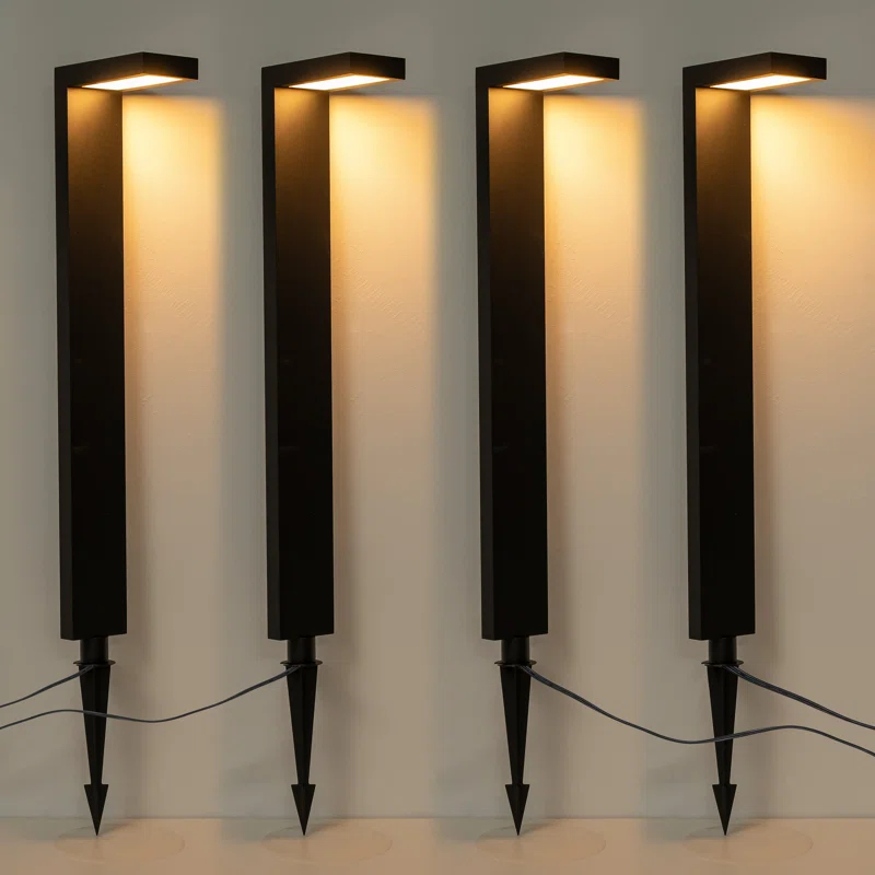 C Cattleya Low Voltage Black Aluminum Led Outdoor Landscape Path Lights (4-pack) (Set of 4)