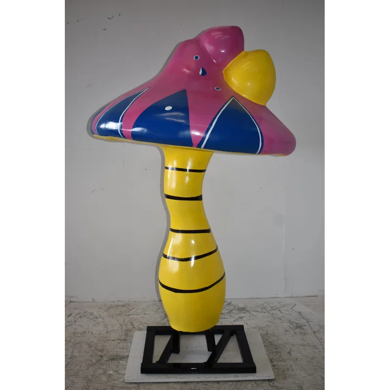 NIFAO Happy Giant Mushroom Made of Resin for Outdoors Indoors Size: 43" x 43" x 68"H
