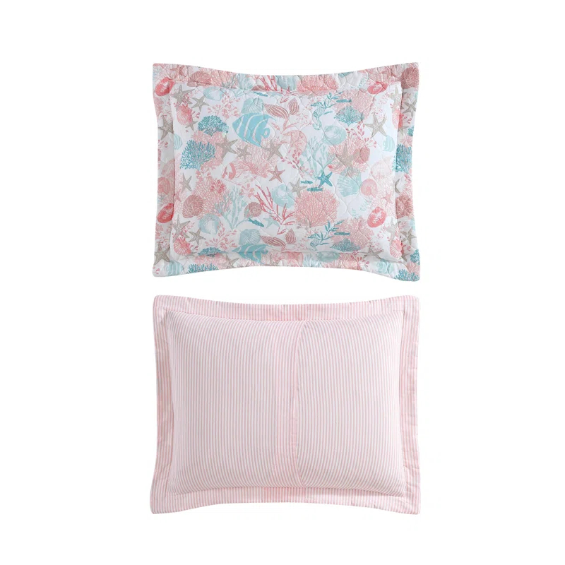 Laura Ashley Standard Cotton Reversible Quilt Set