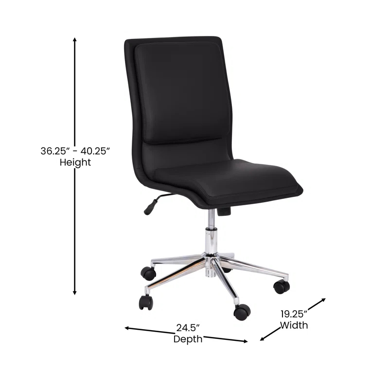 Flash Furniture Mid-Back Armless Office Task Chair with Metal 5-Star Base
