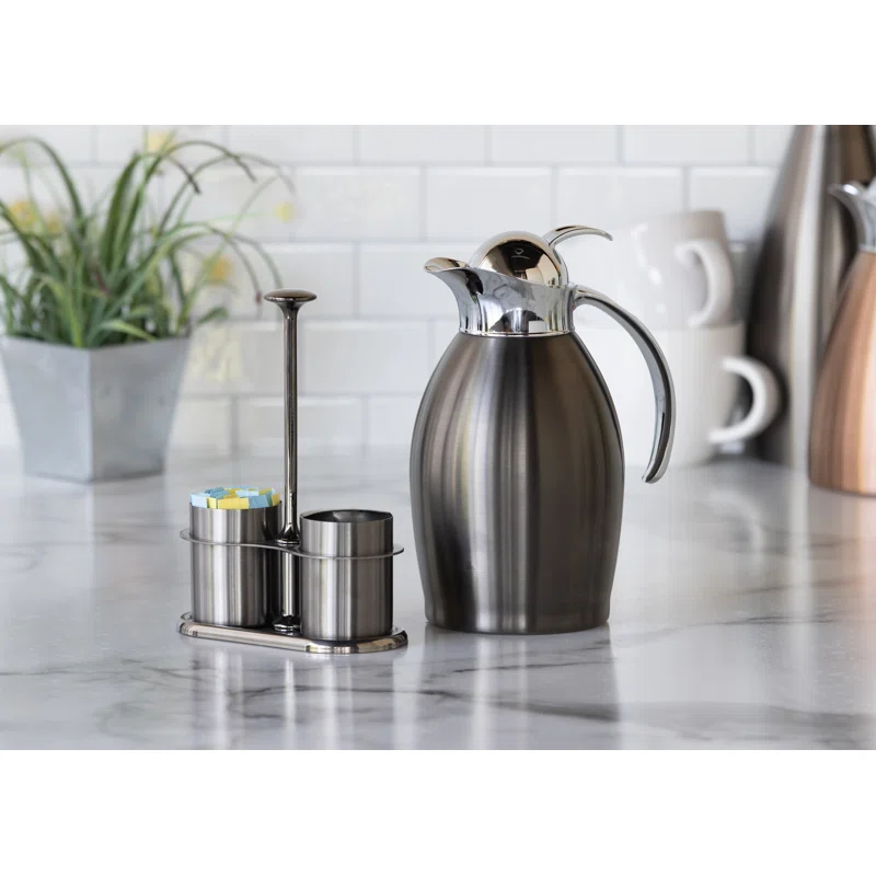 Service Ideas Sugar and Creamer Combo, Stainless Steel, 4 oz Capacity