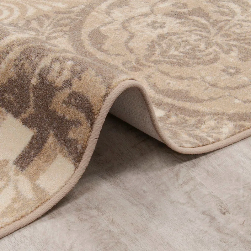 Joy Carpets First Take Royal Mosaic Damask French Cream Area Rug | Wayfair