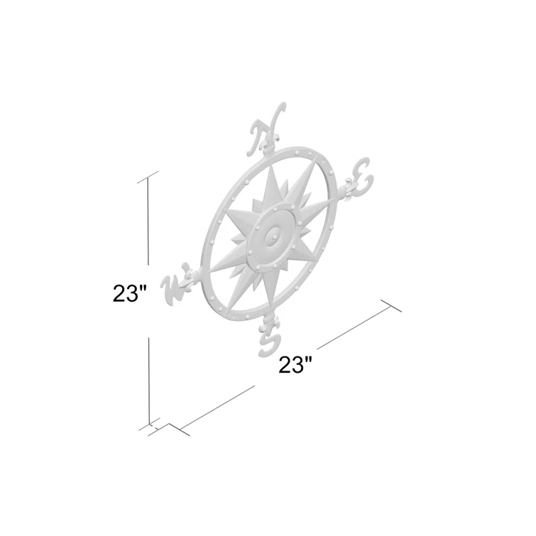 Bronze Verdigris Nautical Compass Rose Wall Decor