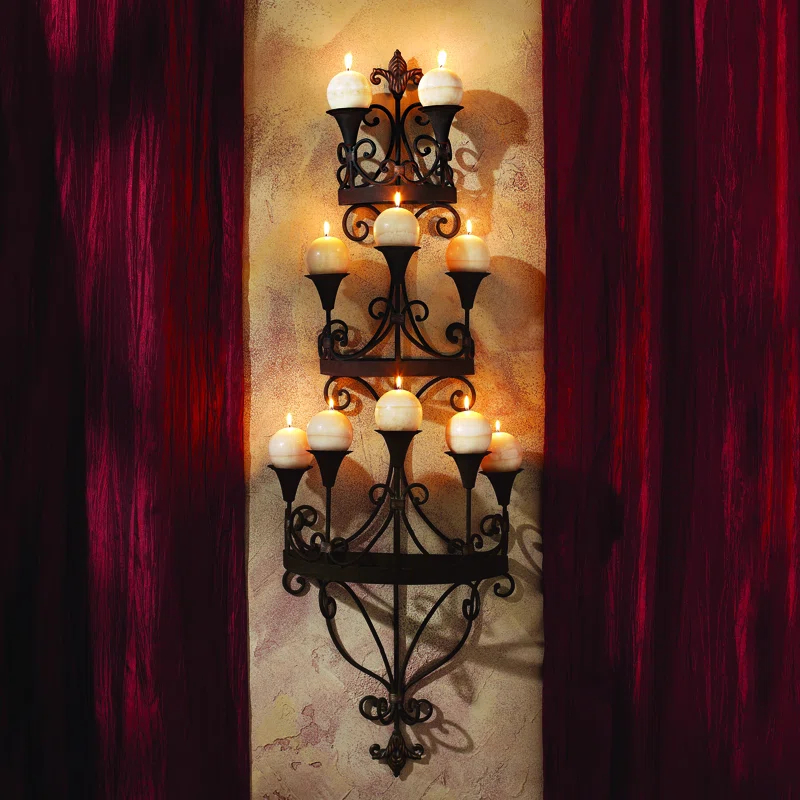 Design Toscano Carbonne Candle Chandelier Wall Sconce