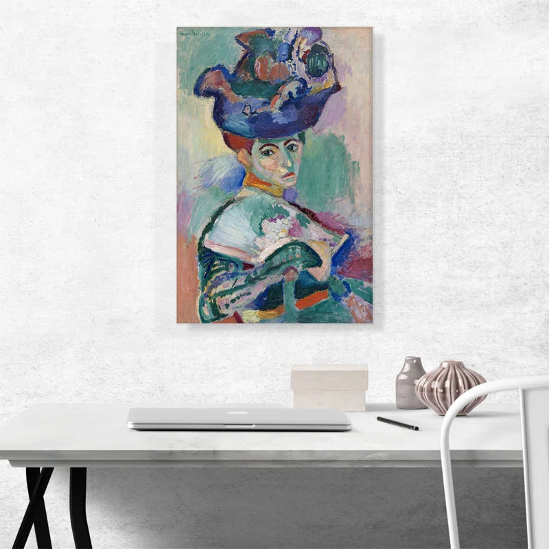 ARTCANVAS " Woman With A Hat 1905 " by Henri Matisse Painting Print