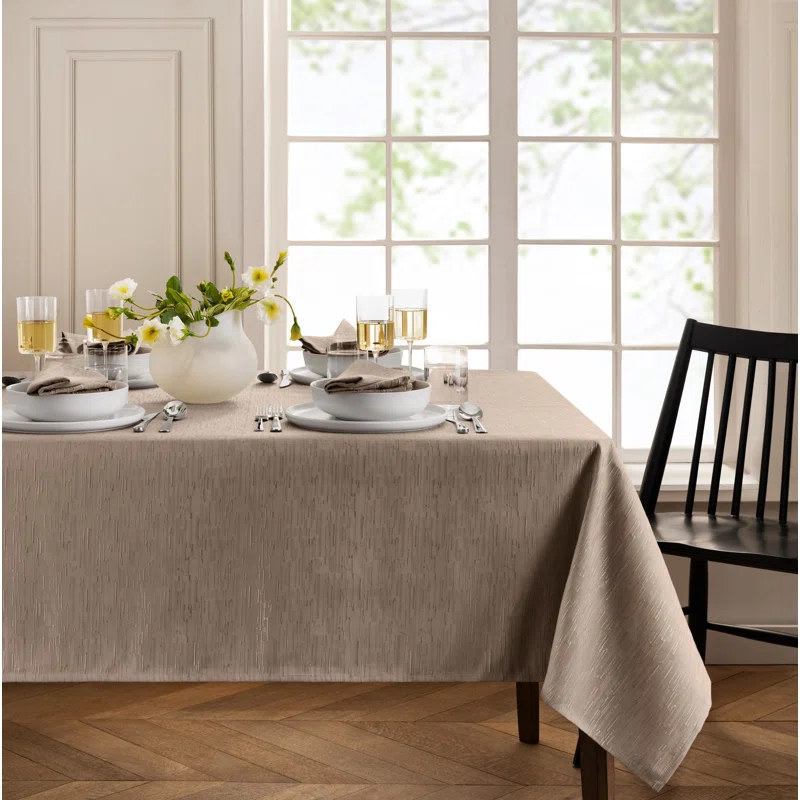 Latitude Run® Brosh Solid Texture Water and Stain Resistant Polyester Rectangle Tablecloth