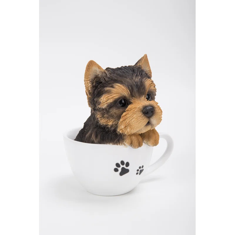 Hi-Line Gift Ltd. Teacup Yorkshire Terrier Puppy Statue