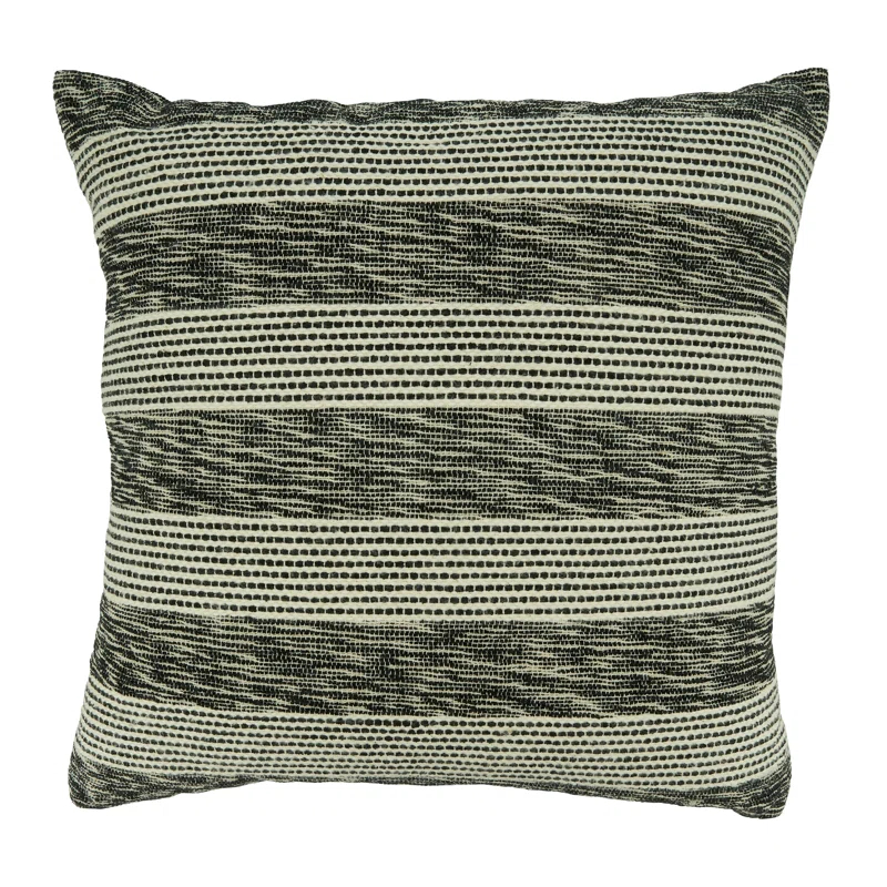 Saro Lulu Collection Striped Cotton Reversible Throw Pillow