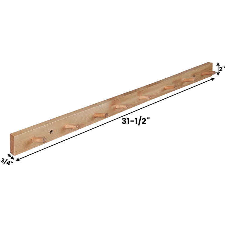 CONSDAN Solid Wood Wall Wall Mounted Coat Rack