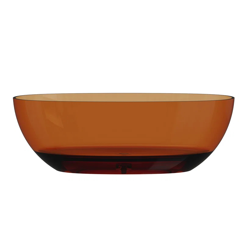 Marfa 67'' x 30'' Runway Semi Transparent Resin Freestanding Soaking Bathtub
