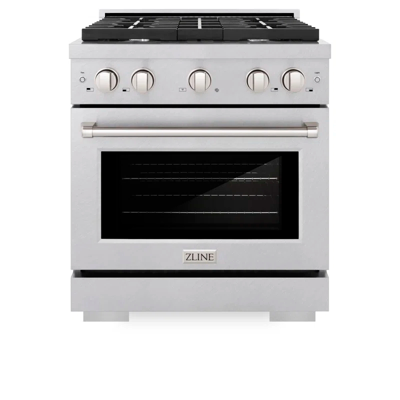 ZLINE Satin ZLINE 30 in. Paramount Gas Range w/ 4 Burners & Convection Oven w/ Door SGRS-30