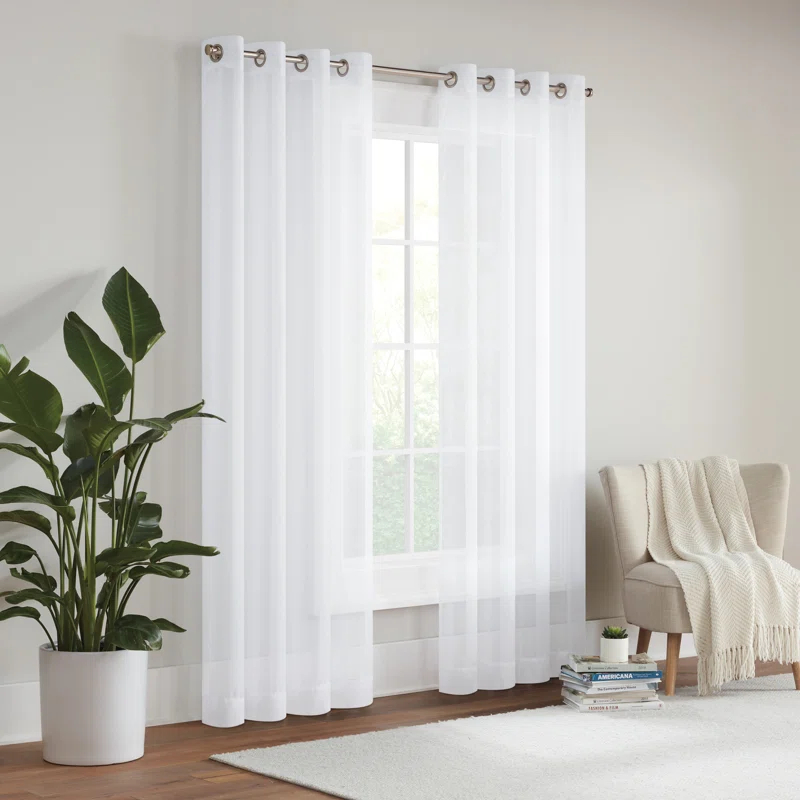 Eclipse Livia Sheer Voile Grommet Curtain Panel
