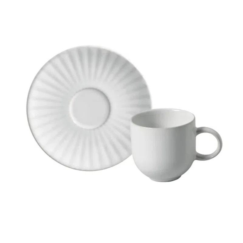 Porto Brasil Coup Expresso coffee cup and Saucer Stoneware 3.28 Oz Trendy (Set of 6)