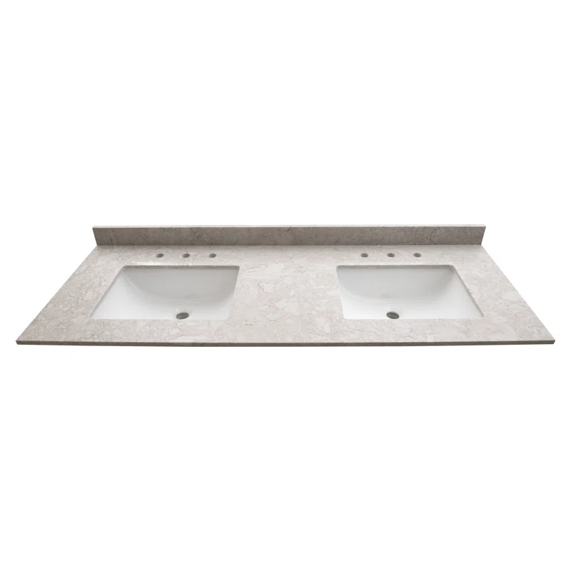 MSI 61 in. x 22 in. D Bathroom Vanity Top with Double Sinks