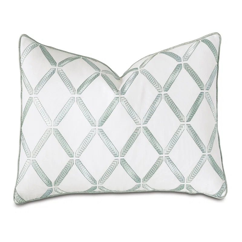 Brentwood Embroidered Cotton Blend Throw Pillow