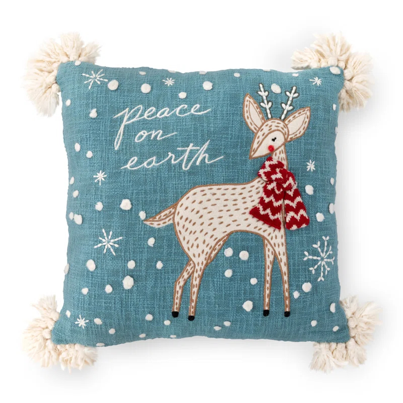 Park Hill Collection Embroidered Cotton Throw Pillow