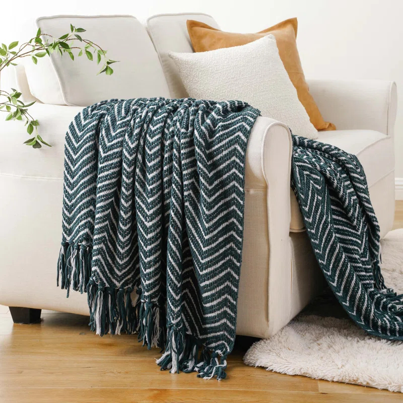 Battilo Home Grey Throw Blanket for Couch, Decorative Knit Grey Blanket for Bed, Super Soft Warm Grey Throws for Room Farmhouse Accent Decor, 50"x60"