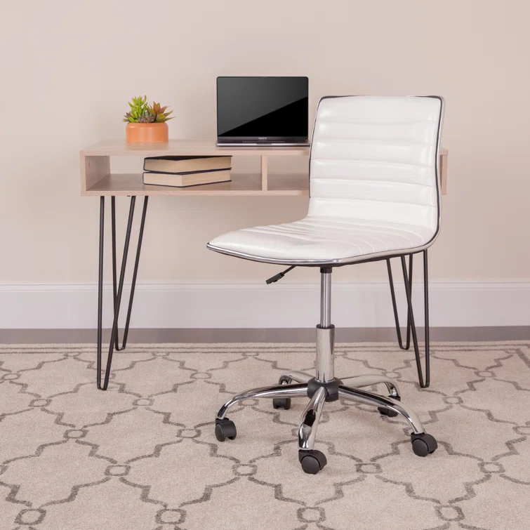 Flash Furniture Low Back Designer Armless Ribbed Swivel Task Office Chair