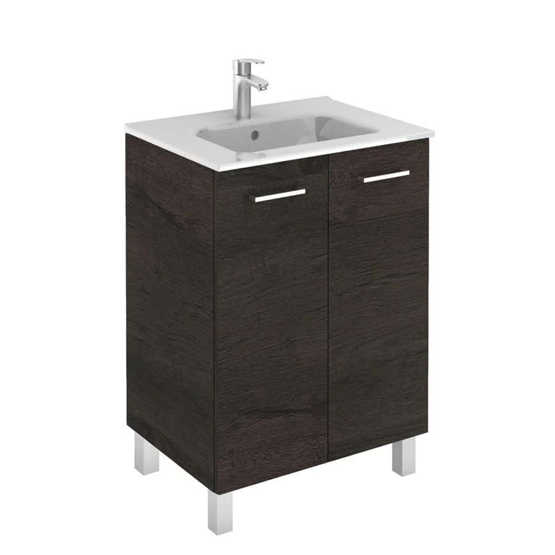 WS Bath Collections Logic 23.6'' Single Bathroom Vanity with Ceramic Top with Mirror