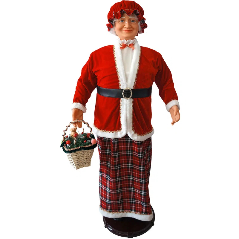 Fraser Hill Farm Life Size 58-in. Dancing Mrs. Claus Animatronic with Basket
