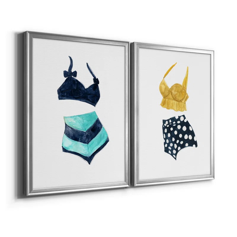 " Vintage Swimwear III " 2 - Pieces (Set of 2)