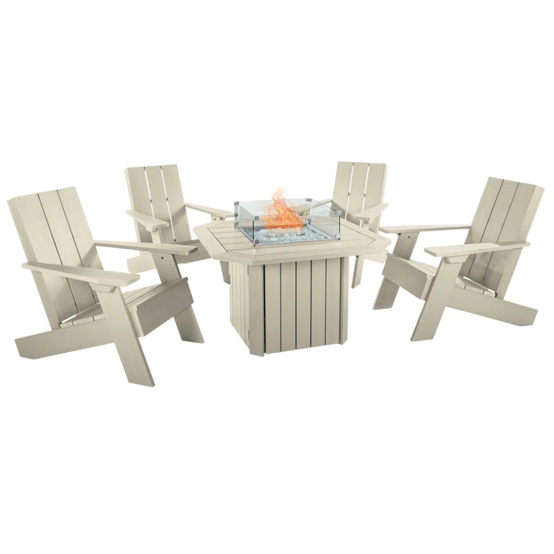 Highwood USA Plastic Adirondack Chair with Table
