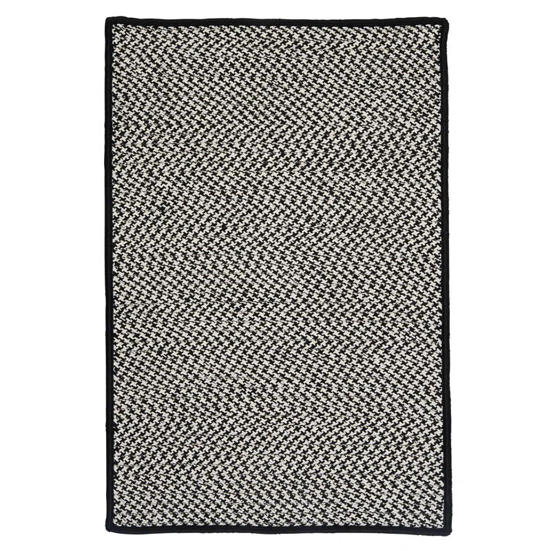 Lark Manor™ Ashvith Houndstooth Indoor/Outdoor Reversible Area Rug - Black & Reviews | Wayfair