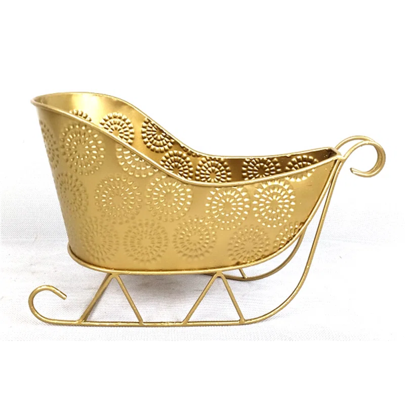 The Holiday Aisle® Gold Metal Sleigh Decoration