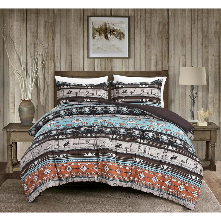 Chezmoi Collection Sawyer Southwestern Cowboys Rodeo Comforter Set