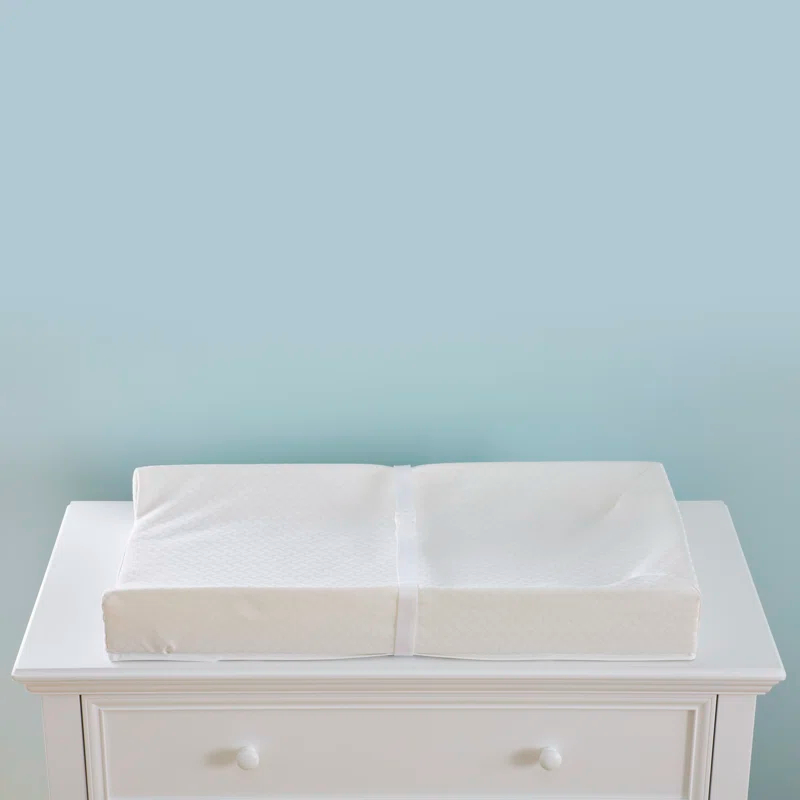 Sealy Baby Sealy Baby Cotton Comfort Waterproof 3-Sided Contoured Baby Diaper Changing Pad for Dresser or Changing Table, Baby Changing Pad - White, 32” x 16”