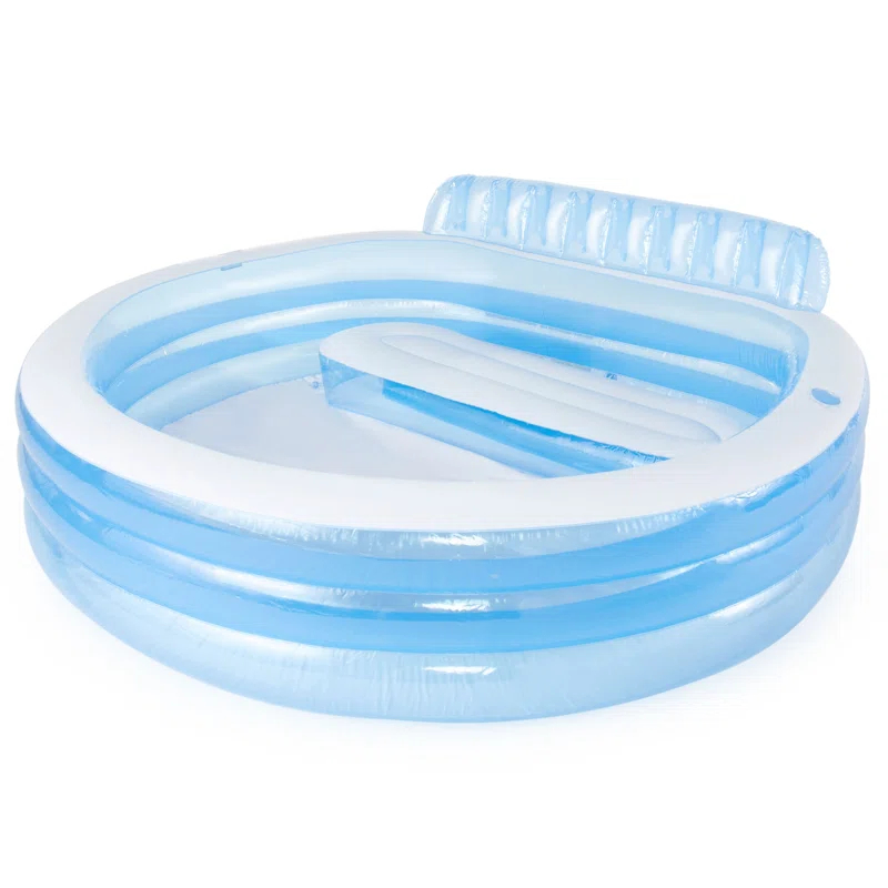 Intex Intex Swim Center Round Inflatable Above Ground Family Lounge Outdoor Pool, Blue