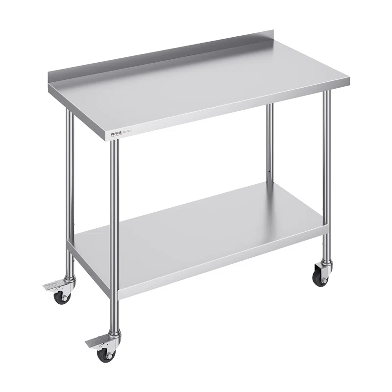 VEVOR VEVOR Stainless Steel 24'' W x 40'' H Adjustable Portable Work Table