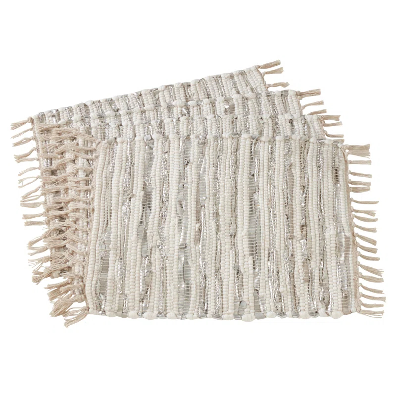 Saro Les Fêtes Chindi Striped Rectangle Placemat (Set of 4)