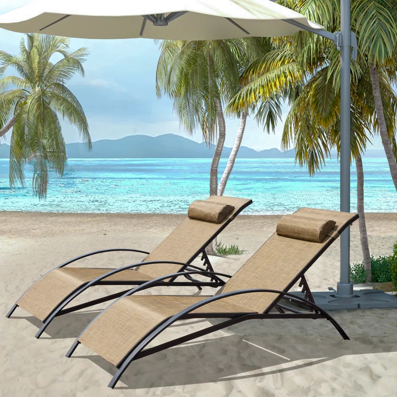 EROMMY Erommy Outdoor Metal Chaise Lounge Set (Set of 2)