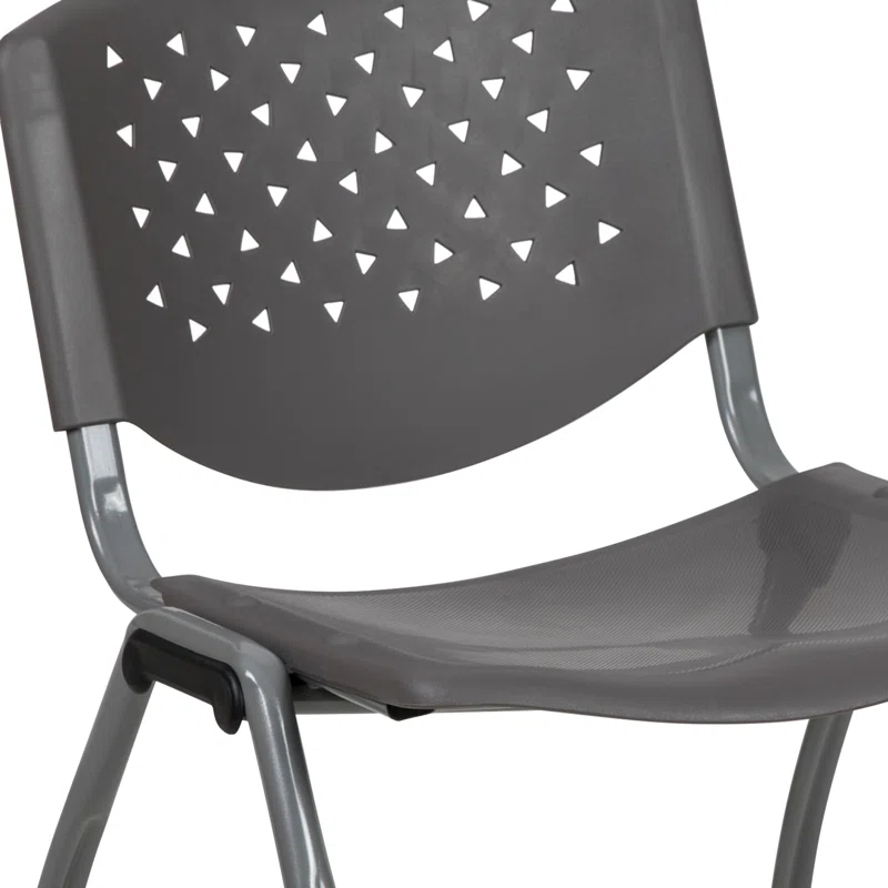 Flash Furniture Memphis 880 lb. Capacity Plastic Stack Chair with Powder Coated Frame