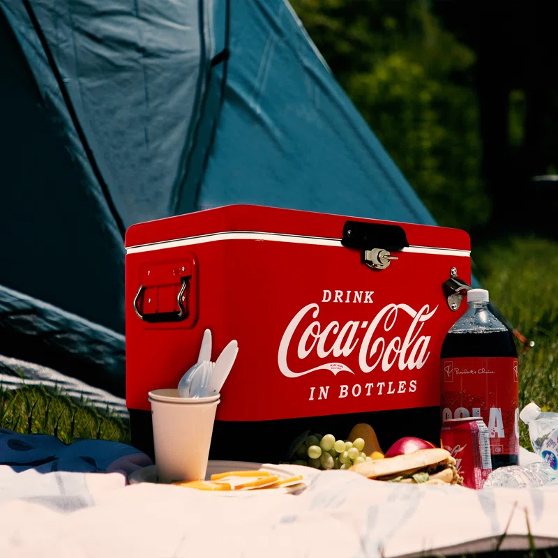 Coca-Cola Coca-Cola Ice Chest Cooler with Bottle Opener, 51L (54 qt), 85 Cans