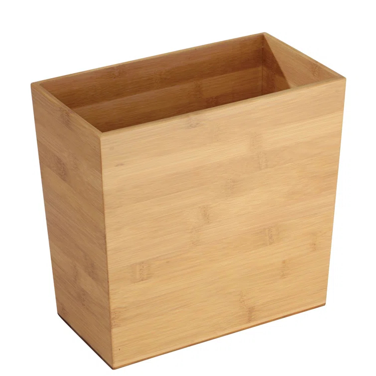 iDesign iDesign Formbu Bamboo Rectangular Waste Basket - 10.5" x 5.75" x 10" 5 Gallon