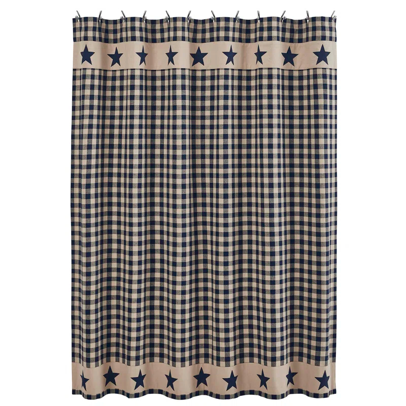 VHC Brands Higher Glory My Country Plaid Shower Curtain