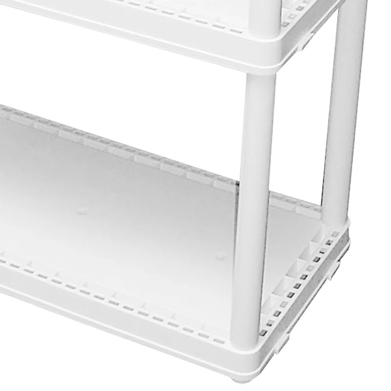 Gracious Living Gracious Living 3 Shelf Fixed Height Solid Light Duty Home Storage Unit