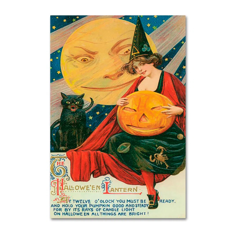 " Hallow Witch Pumpkin Cat " by Vintage Apple