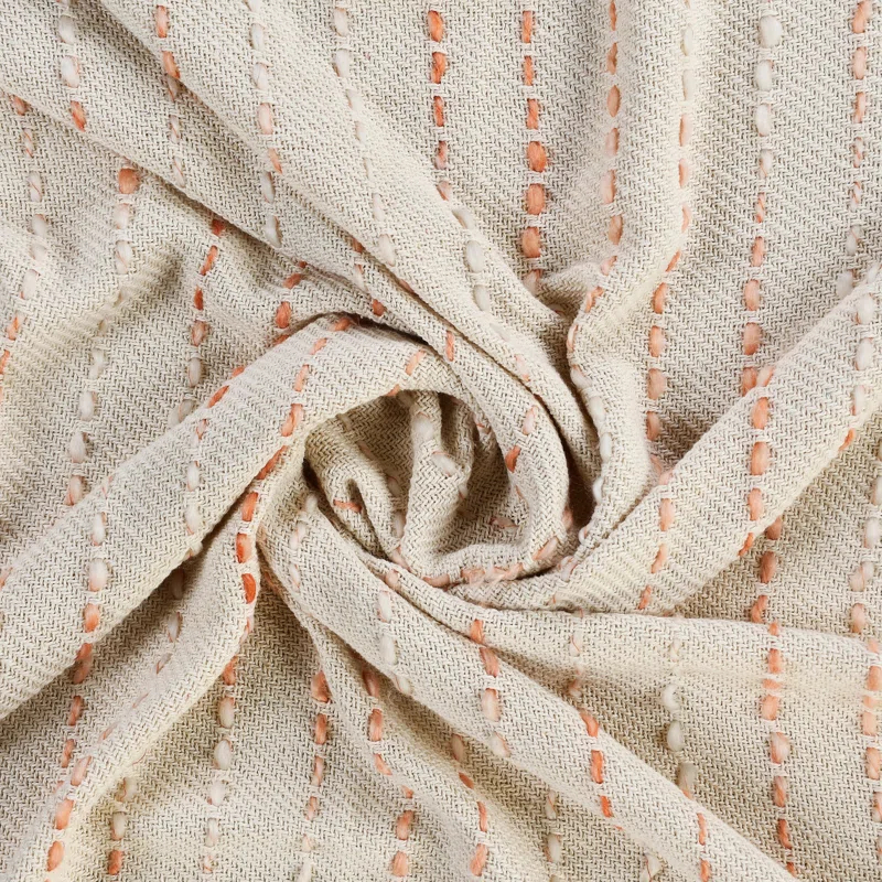 Deep Ombre Striped Handmade Woven Throw Blanket with Fringe